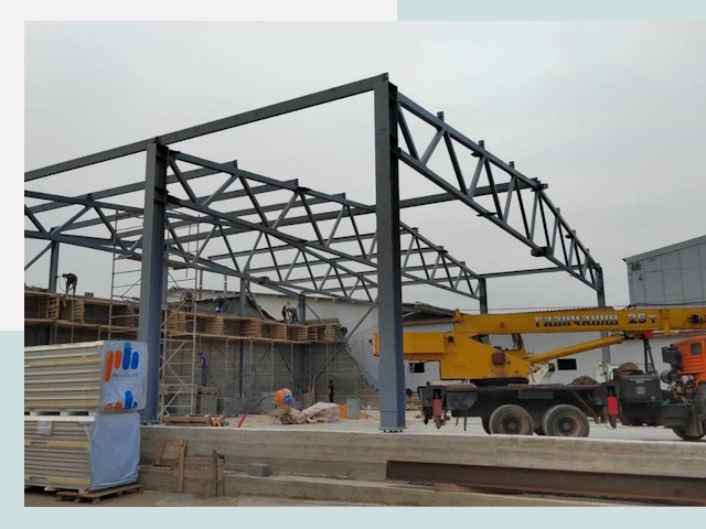 Строительство цехов в Новодвинске