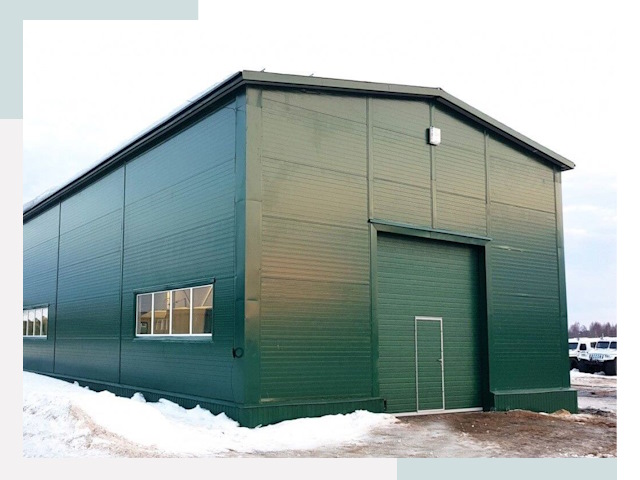 Двускатные ангары в Новодвинске